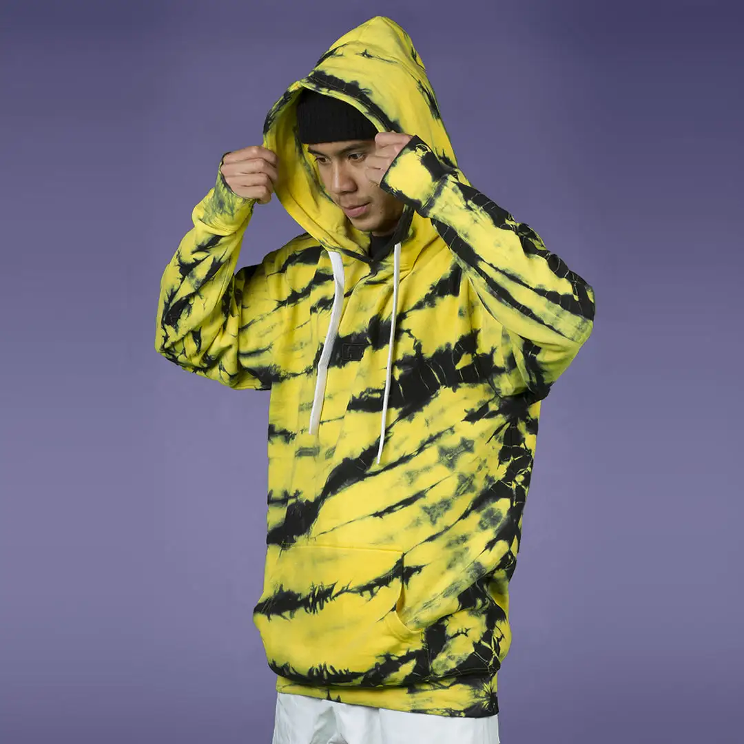 FYVE BACKSLASH HOODIE YELLOW TIE DYE