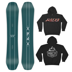 RIDE ZERO 2024 SNOWBOARD W/LIMITED EDITION RIDE X BALLISTYX HOODIE