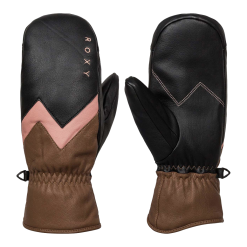 ROXY JETTY WOMENS LEATHER MITTS - WOODSMOKE