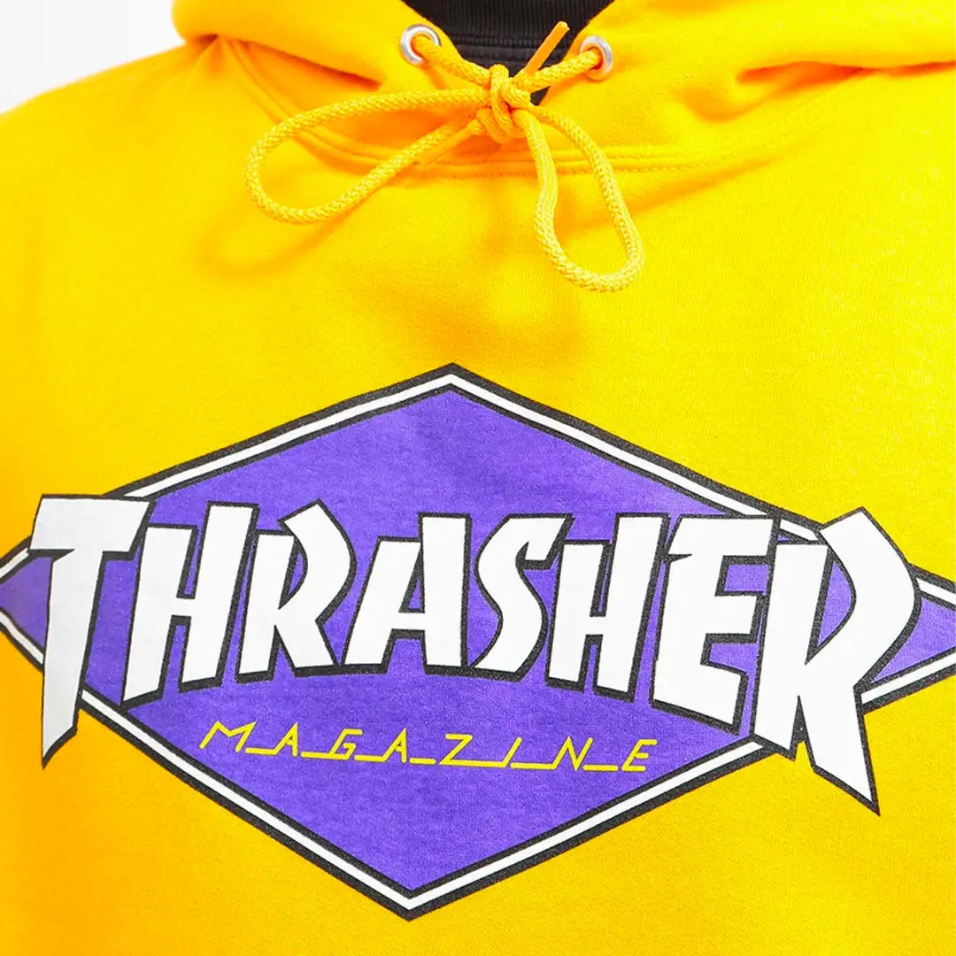 THRASHER DIAMOND LOGO HOODIE - GOLD - Image 2