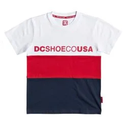 DC GLENFERRIE YOUTH TEE - WHITE/RED/NAVY