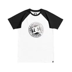 DC VANDALZ RAGLAN YOUTH TEE - BLACK/WHITE